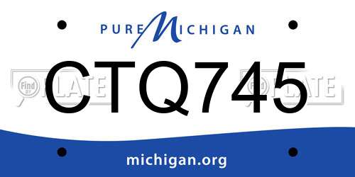CTQ745 Michigan License Plate
