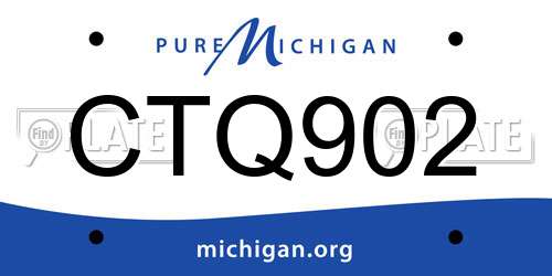 CTQ902 Michigan License Plate