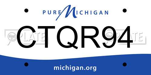 CTQR94 Michigan License Plate