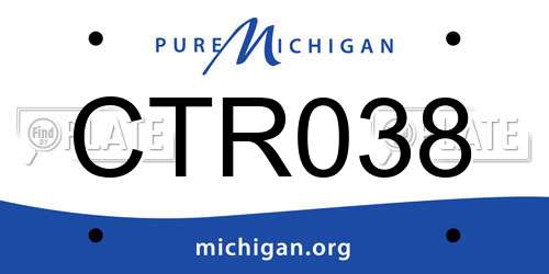 CTR038 Michigan License Plate