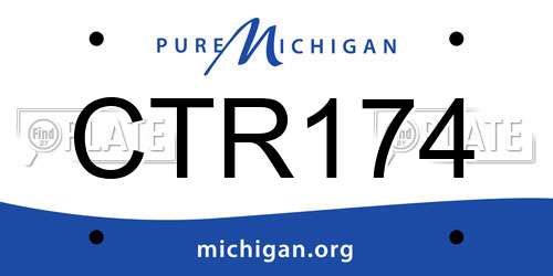 CTR174 Michigan License Plate