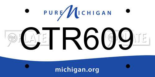 CTR609 Michigan License Plate