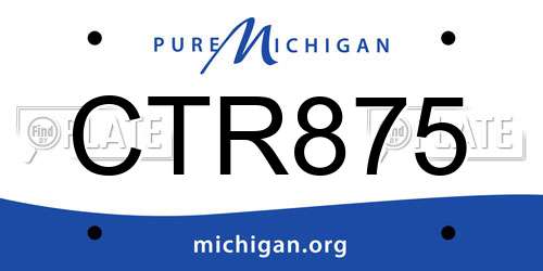 CTR875 Michigan License Plate