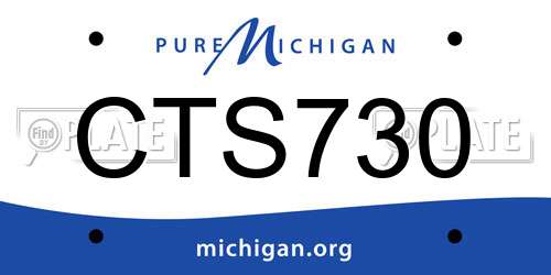 CTS730 Michigan License Plate