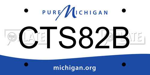 CTS82B Michigan License Plate
