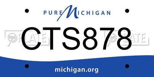 CTS878 Michigan License Plate