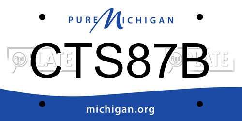 CTS87B Michigan License Plate