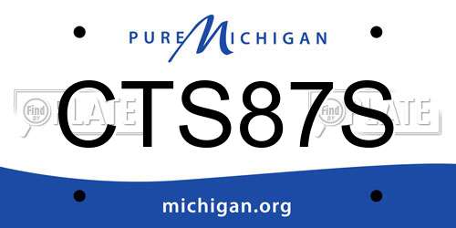 CTS87S Michigan License Plate