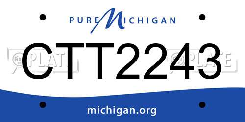 CTT2243 Michigan License Plate