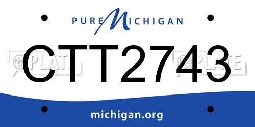 CTT2743 Michigan License Plate
