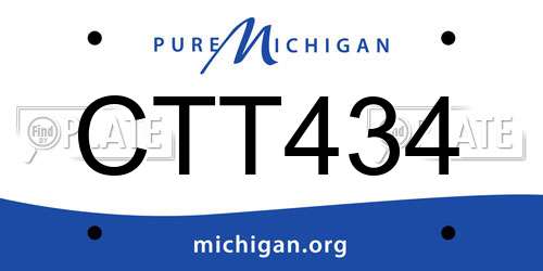 CTT434 Michigan License Plate
