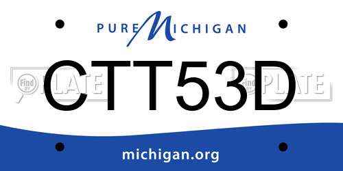 CTT53D Michigan License Plate