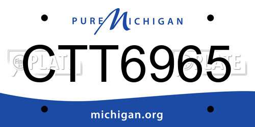 CTT6965 Michigan License Plate