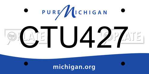 CTU427 Michigan License Plate