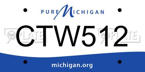 CTW512 Michigan License Plate