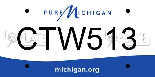 CTW513 Michigan License Plate