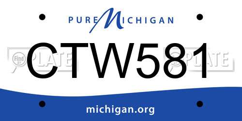 CTW581 Michigan License Plate