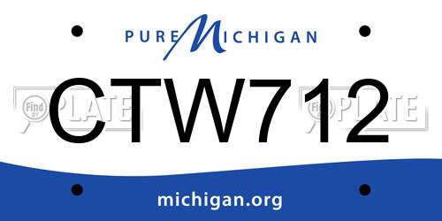 CTW712 Michigan License Plate