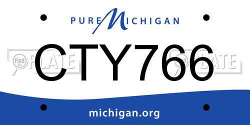CTY766 Michigan License Plate
