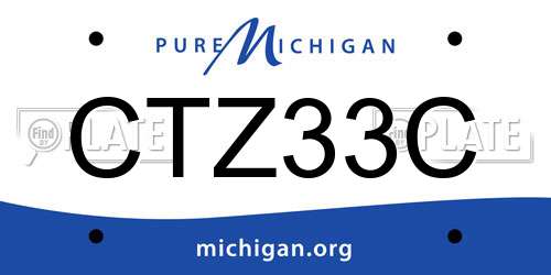 CTZ33C Michigan License Plate