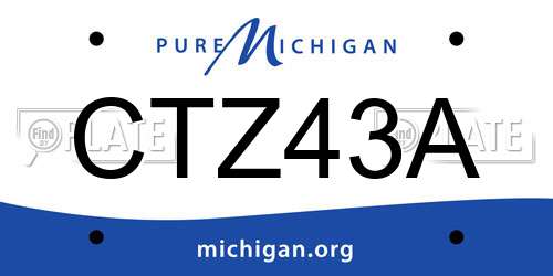 CTZ43A Michigan License Plate