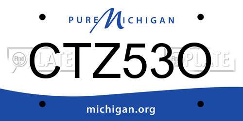 CTZ53O Michigan License Plate
