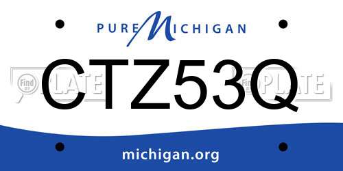 CTZ53Q Michigan License Plate