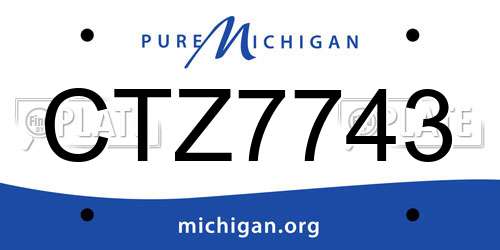 CTZ7743 Michigan License Plate