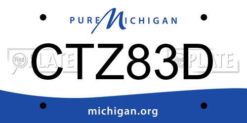 CTZ83D Michigan License Plate