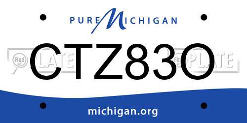CTZ83O Michigan License Plate