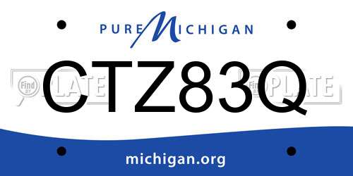CTZ83Q Michigan License Plate