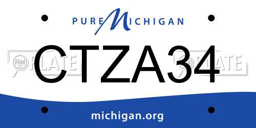 CTZA34 Michigan License Plate