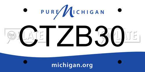 CTZB30 Michigan License Plate