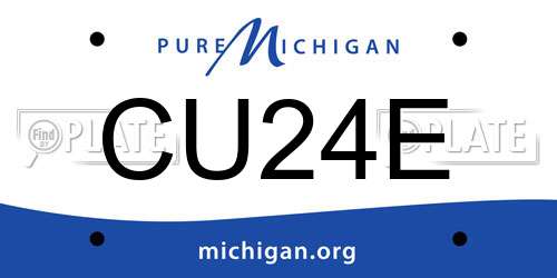 CU24E Michigan License Plate