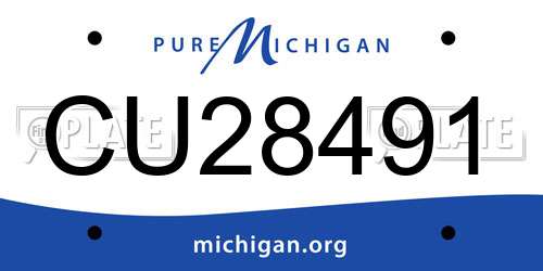 CU28491 Michigan License Plate