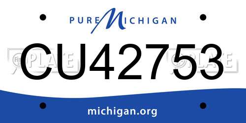 CU42753 Michigan License Plate
