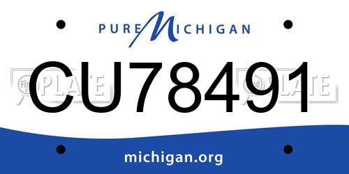 CU78491 Michigan License Plate