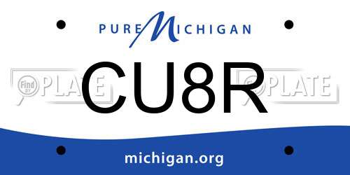 CU8R Michigan License Plate