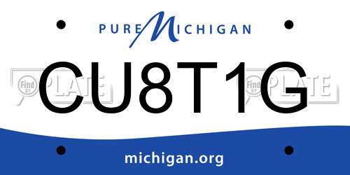CU8T1G Michigan License Plate