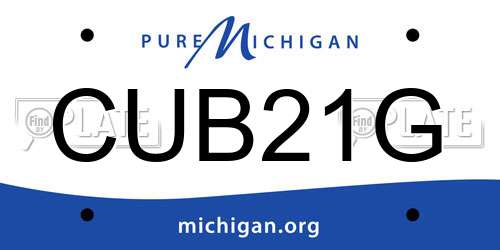 CUB21G Michigan License Plate