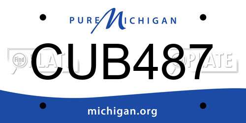 CUB487 Michigan License Plate