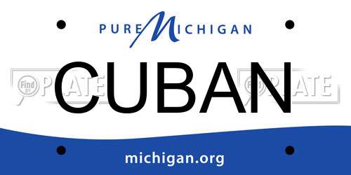CUBAN Michigan License Plate
