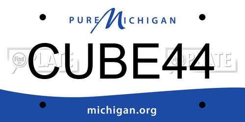 CUBE44 Michigan License Plate