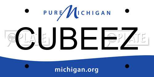 CUBEEZ Michigan License Plate