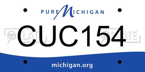 CUC154 Michigan License Plate