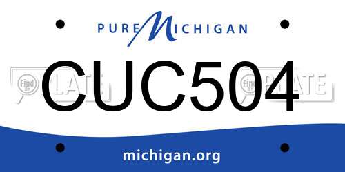 CUC504 Michigan License Plate