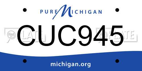 CUC945 Michigan License Plate