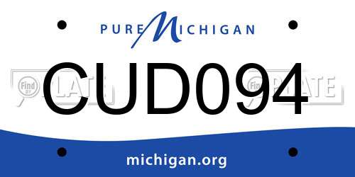 CUD094 Michigan License Plate