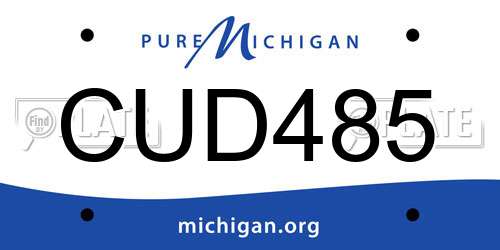CUD485 Michigan License Plate