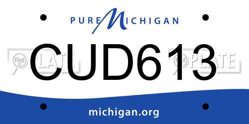 CUD613 Michigan License Plate